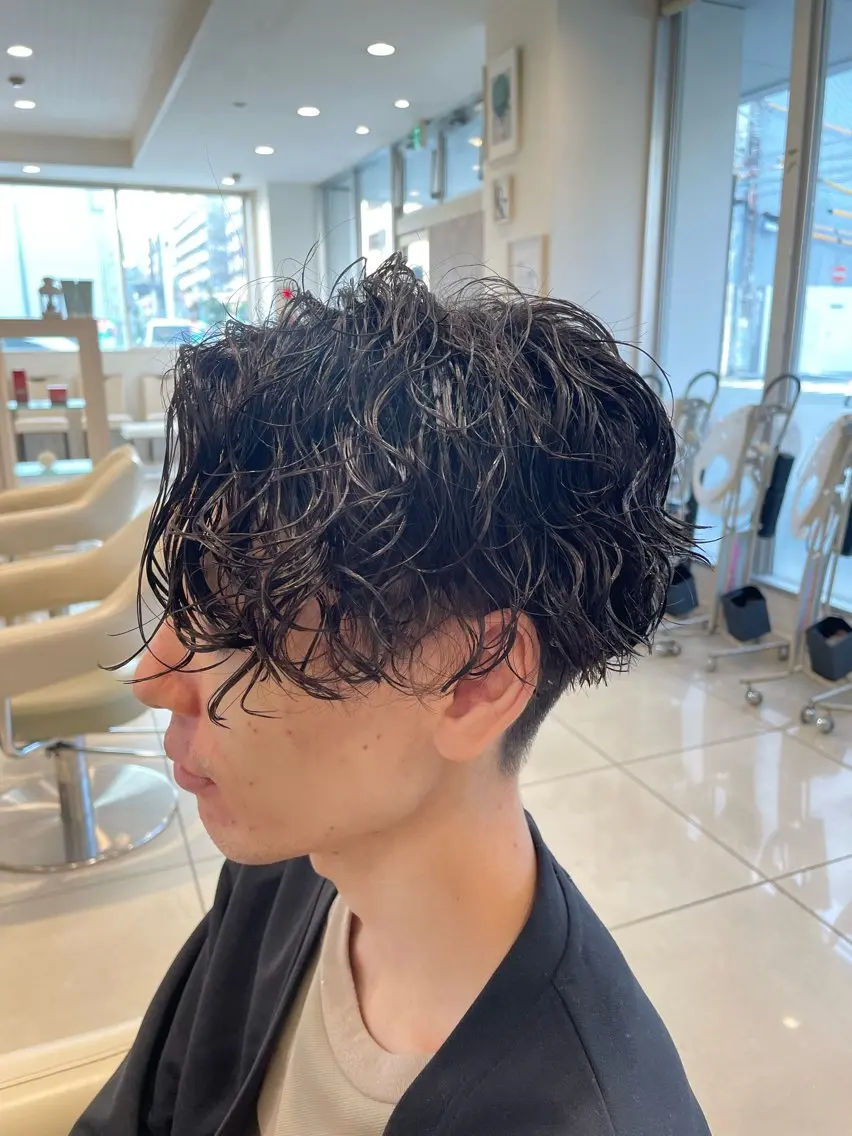 メンズ メンズパーマ 白髪ぼかしデザイン ハイライト/宮本純登のヘアスタイル