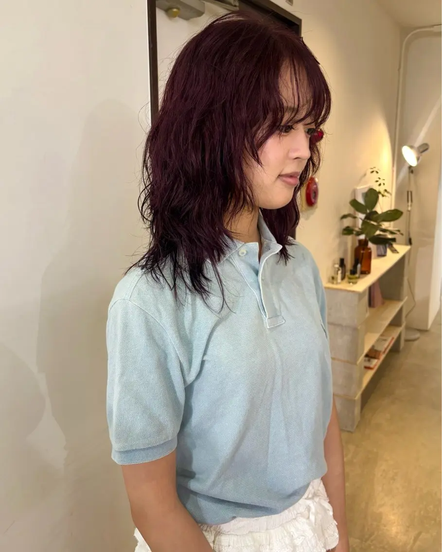 セミロング カラー ナナ 福岡美容室のヘアスタイル