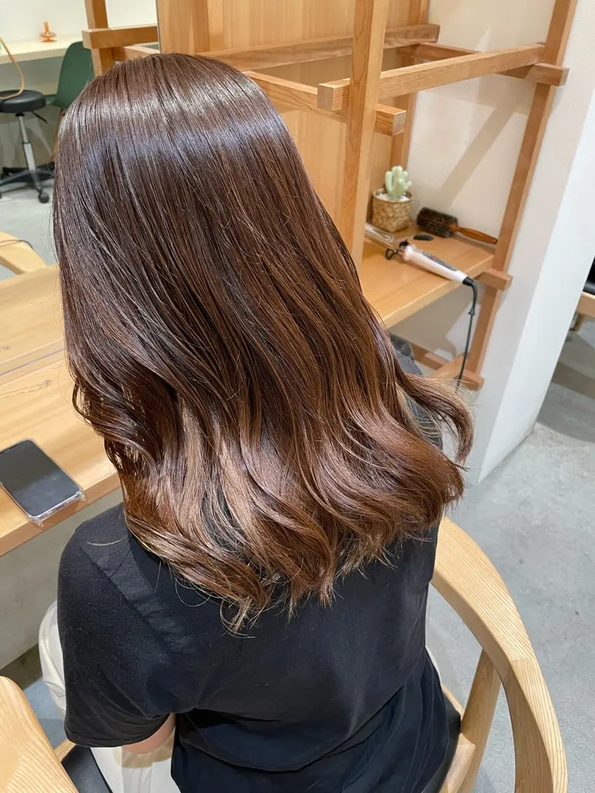 セミロング カラー たなか こころ🎀のヘアスタイル