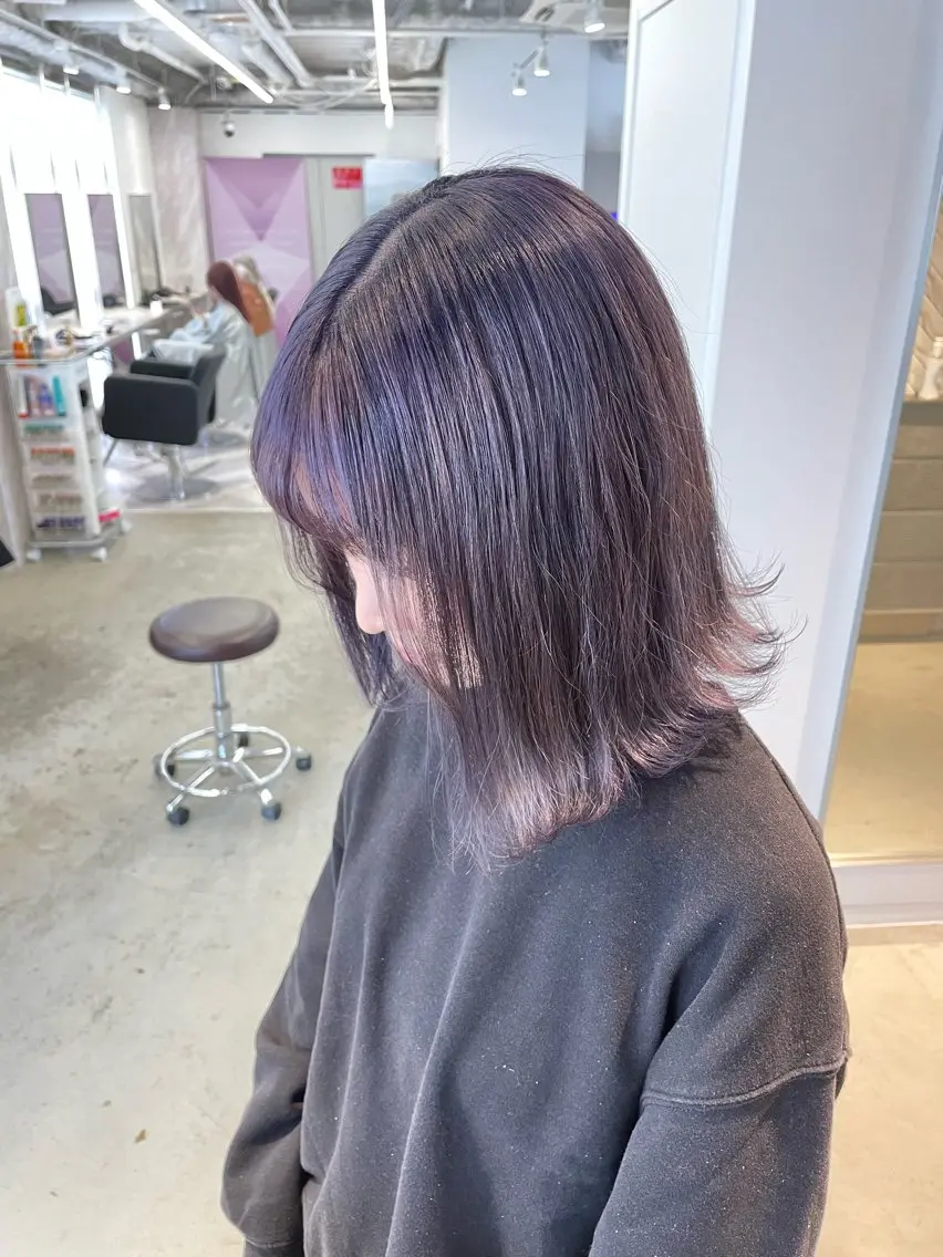 ショート パープルカラー カット ヘアカラー トリートメント ヘアセット 🎗副店長/井上 竜 ブリーチ指名No.1のヘアスタイル