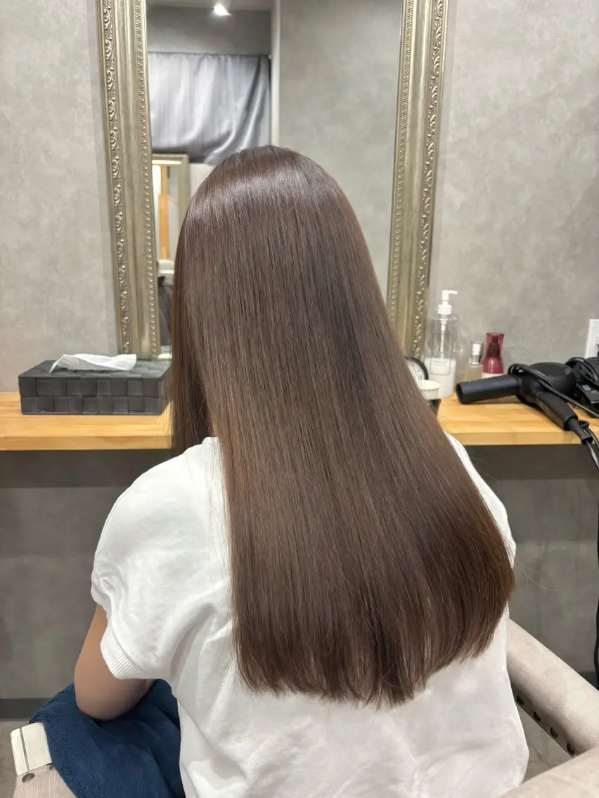 ロング カラー ブラウンカラー ショコラブラウン カット ヘアカラー トリートメント 透明感カラー/ ブリーチ無し/RYOのヘアスタイル