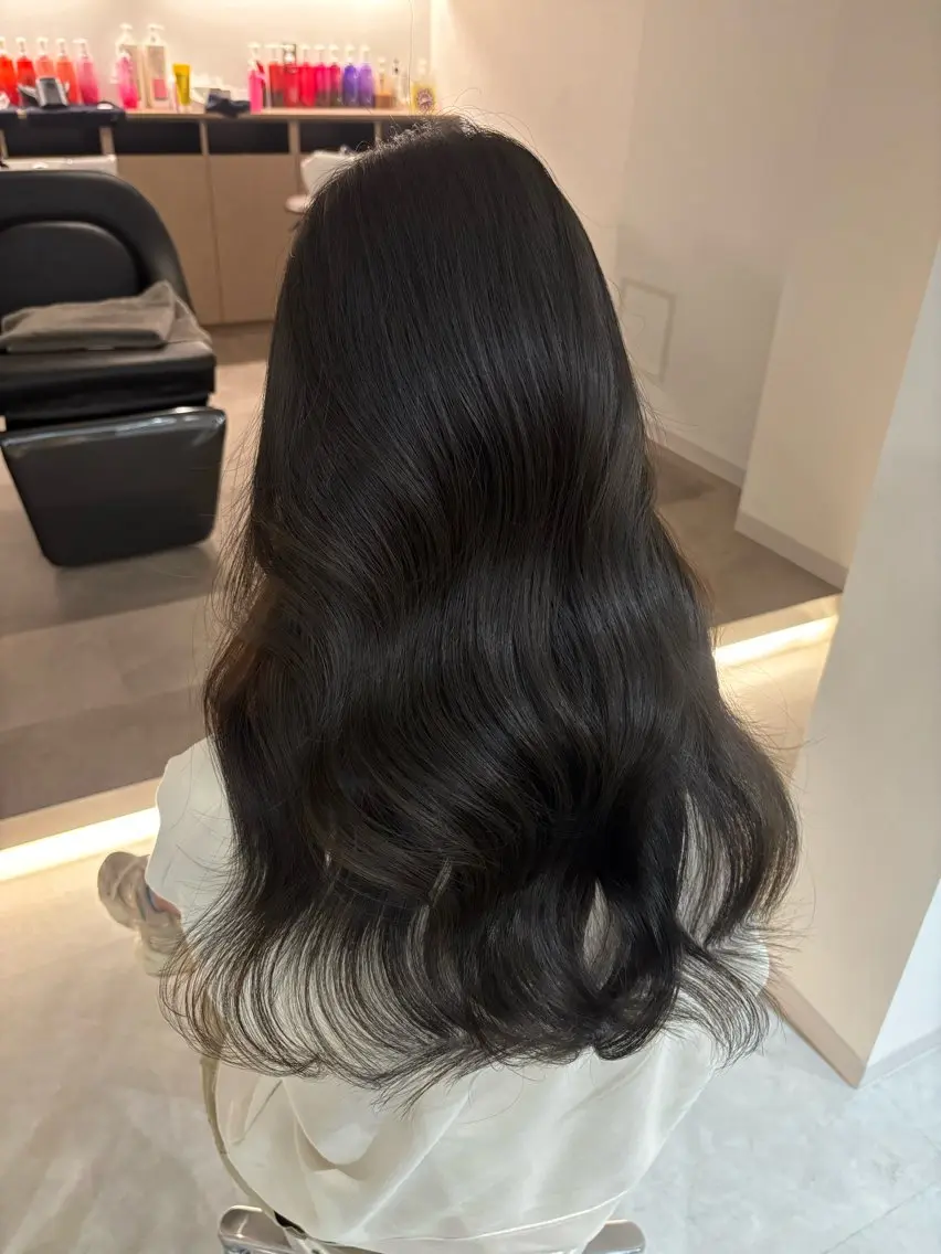 ロング カラー ベージュカラー ブリーチ ブラウンカラー カシス グレージュ カット ヘアカラー トリートメント 🎀韓国ヘア× 透明感カラー🎀正源のヘアスタイル