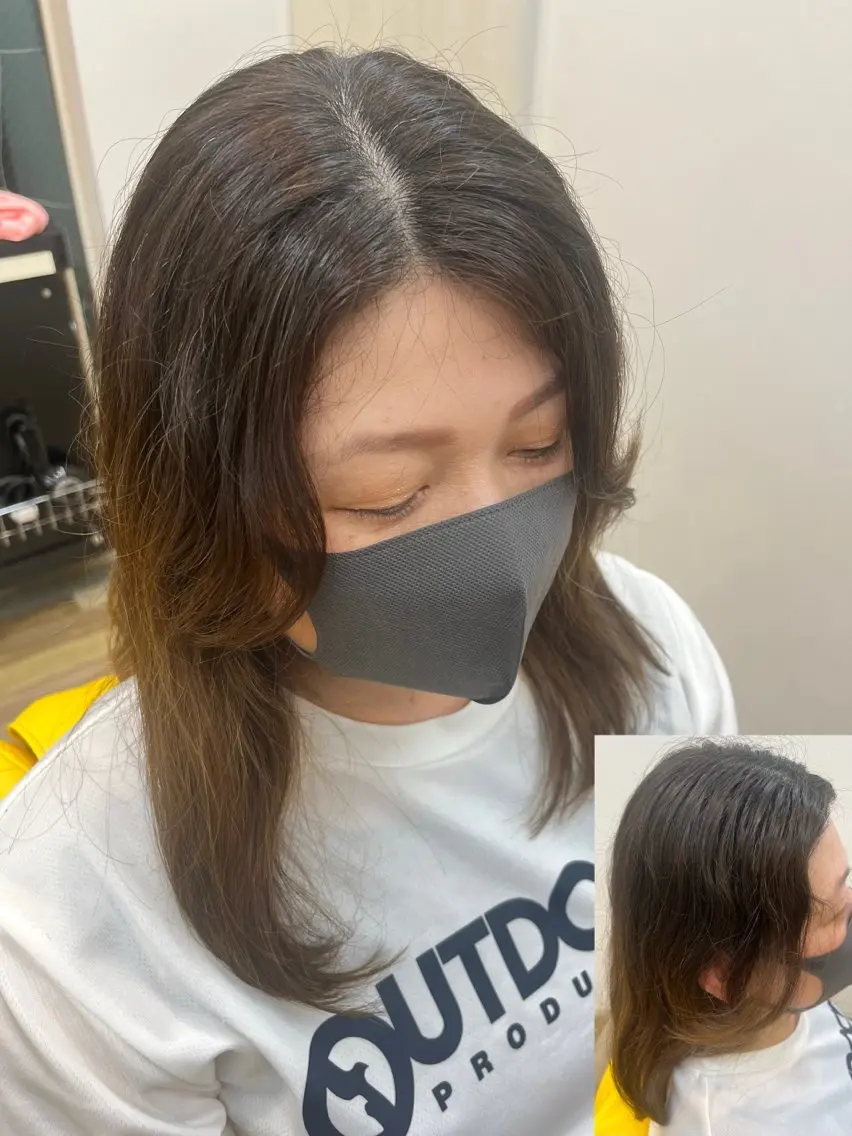 ミディアム 顔周りカット 平野区カット募集中 北羅　千笑実🫧🌿のヘアスタイル