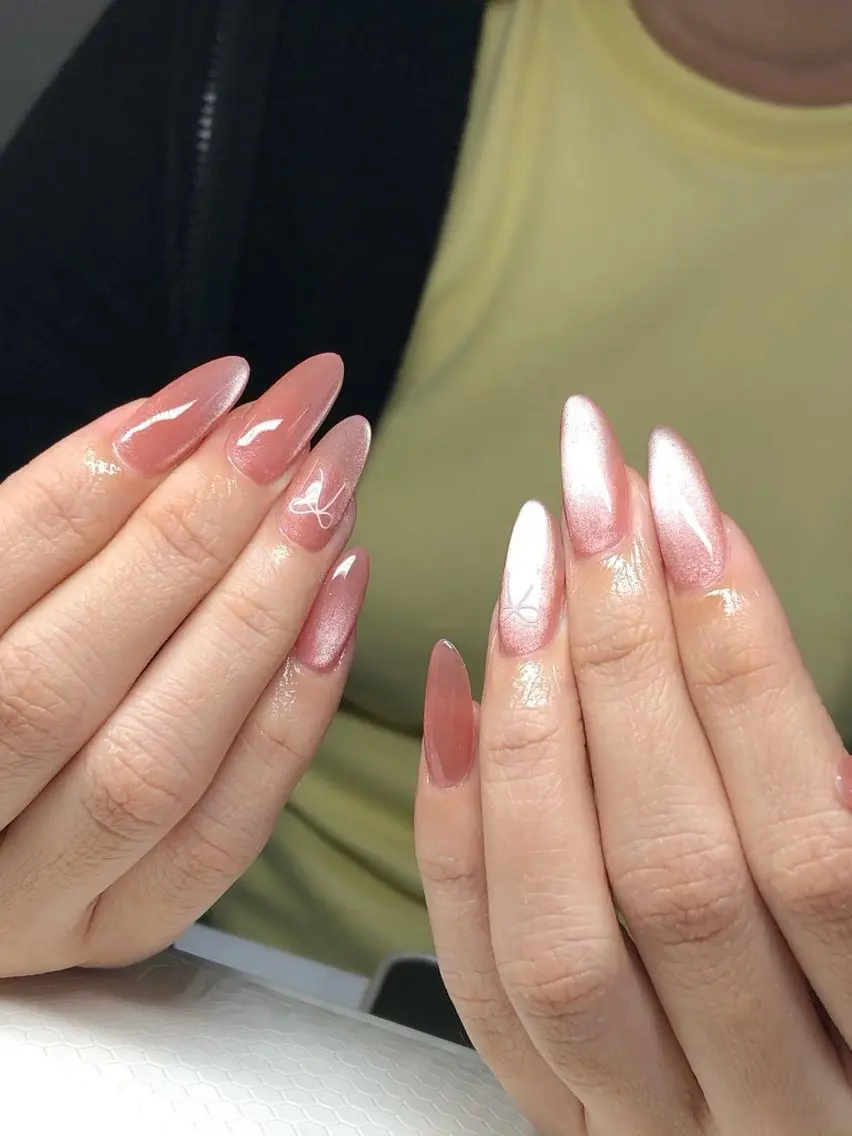 ネイル チークネイル ドット フレンチネイル グラデーション 韓国ネイル ハンドネイル Minette nailrinrinのネイルデザイン