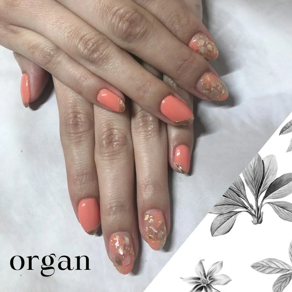 ネイル オレンジ 【ORGAN】 nailのネイルデザイン