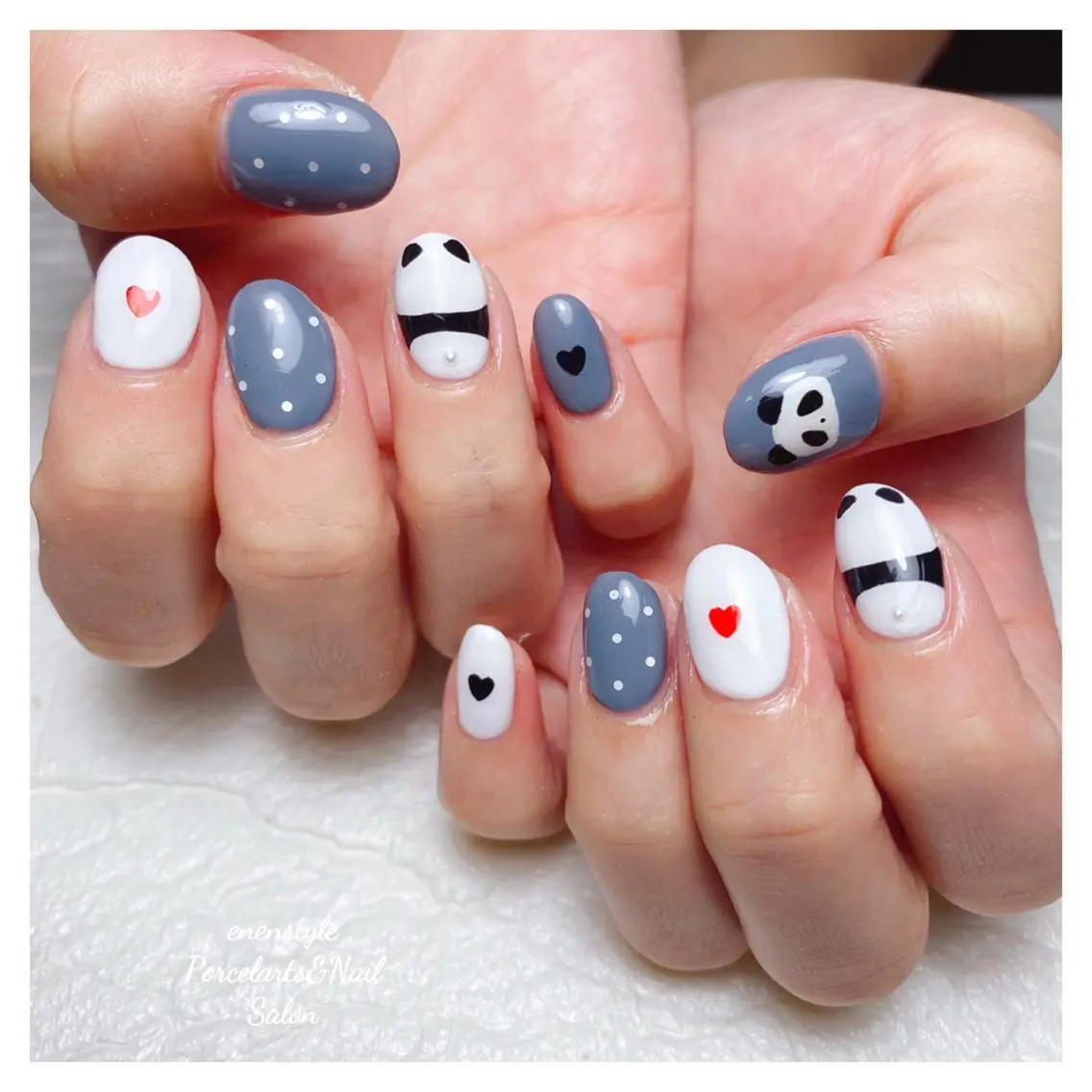 ミディアム ネイル 🐾enen style 🐾のネイルデザイン