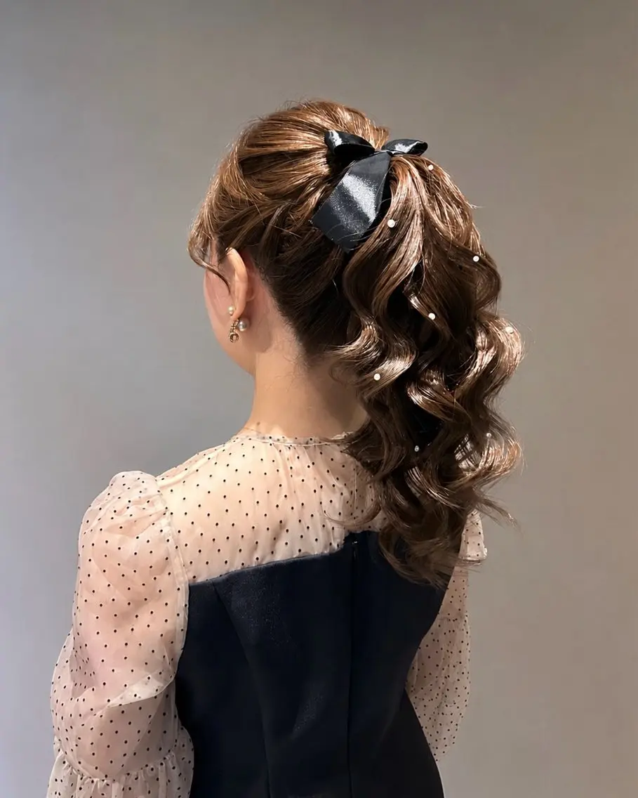 ロング ヘアアレンジ ポニーテール juve.大分/ 秋月ひとはのヘアスタイル