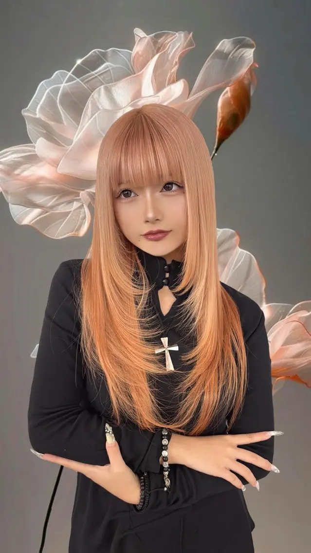 ロング ヘアカラー トリートメント 名古屋ムラ修正 ハイトーンのヘアスタイル