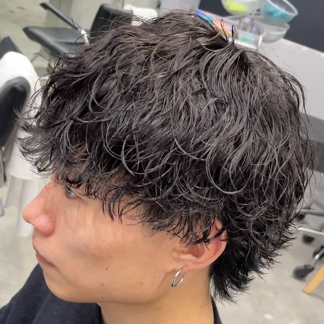 セミロング パーマ ヘアアレンジ メンズ fifth 石川 凪のヘアスタイル