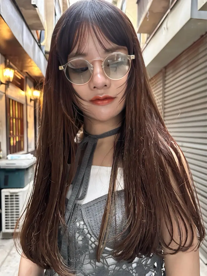 ロング カット ヘアカラー トリートメント 岩本 陽介のヘアスタイル
