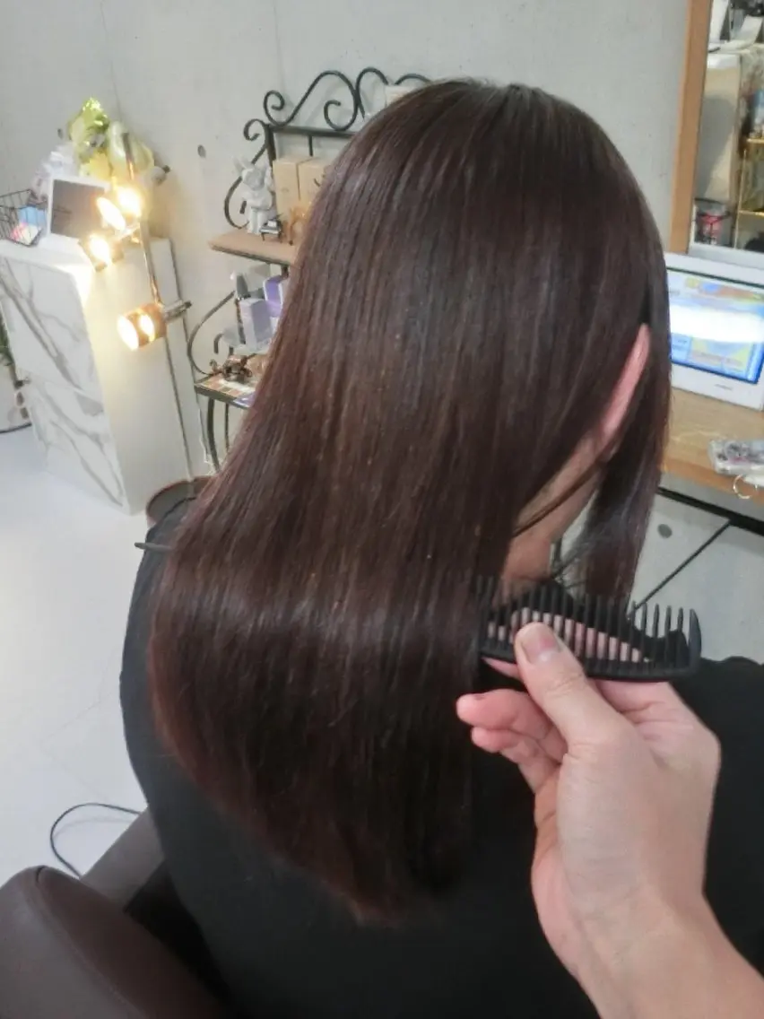 ロング カット 縮毛矯正 ma cherie naoのヘアスタイル