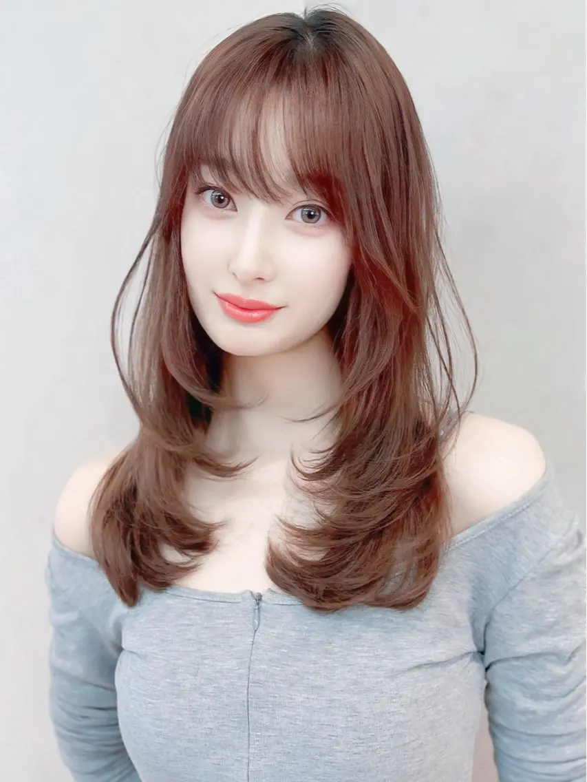 ミディアム カット ヘアカラー トリートメント 久米 春輝のヘアスタイル