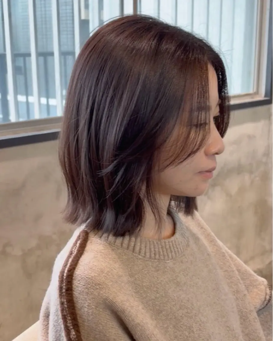 ミディアム ボブレイヤー ボブ レイヤーカット カット ヘアカラー レイヤー特化🪽 yuka【高円寺】のヘアスタイル