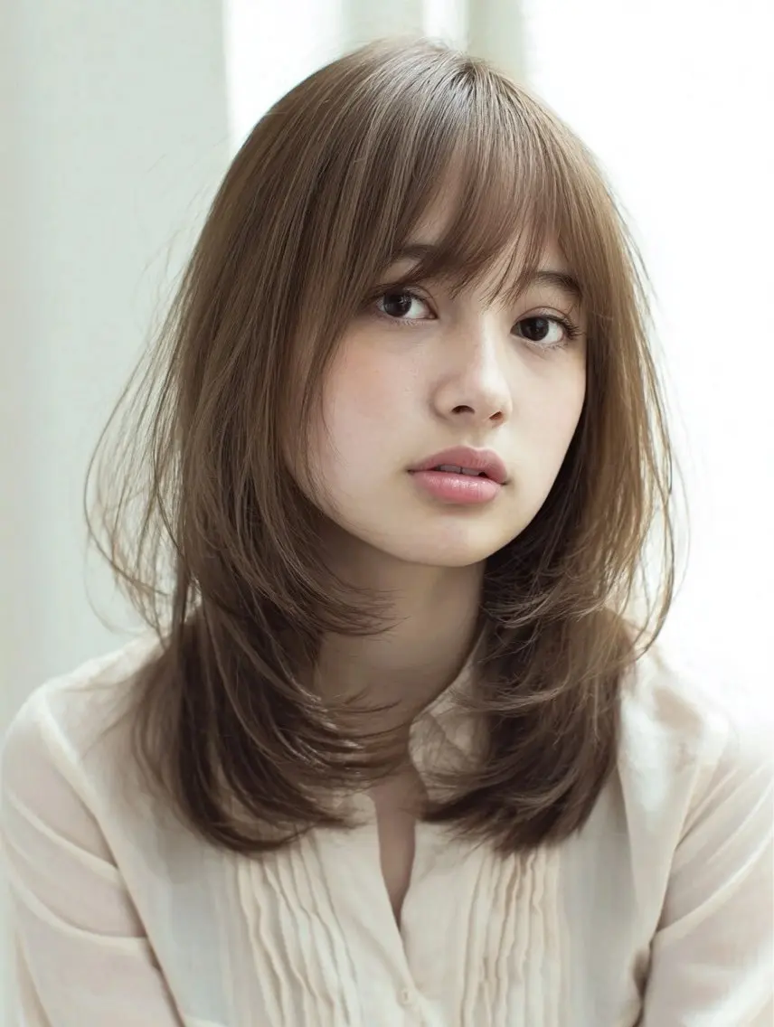 ミディアム カラー ヘアカラー 韓国×艶ハイトーンが かわいい✨️リオ🍒のヘアスタイル