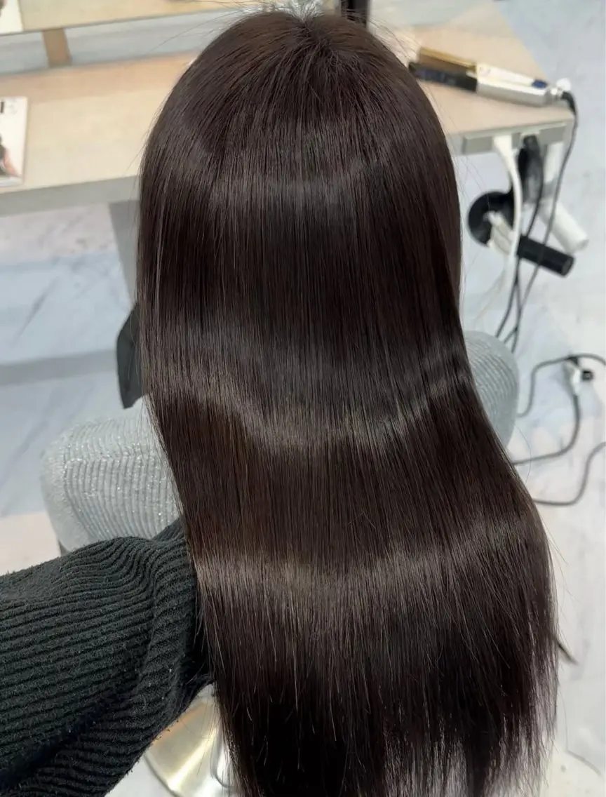 ロング カラー ブラウンカラー 縮毛矯正 カット ヘアカラー 縮毛矯正 トリートメント 髪質改善/縮毛矯正/ ブリーチなしカラーのヘアスタイル