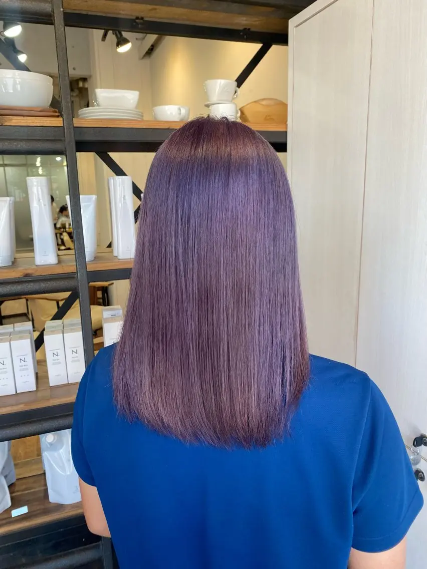 セミロング カラー ヘアカラー たなか もえなのヘアスタイル