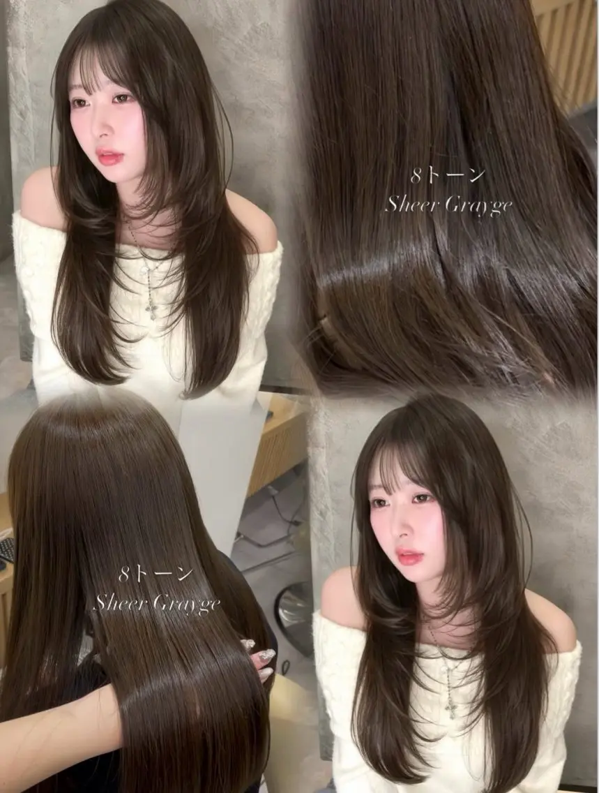 【月・金限定✨】顔周り前髪カット+ブリーチなし透明感カラー+1️⃣stepTR❤️ロング料金なし‼️の写真