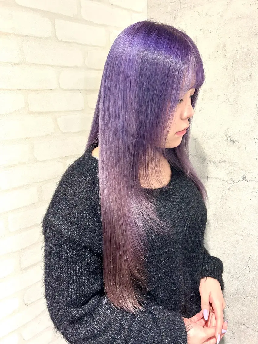 セミロング カラー ブリーチ ケアブリーチ ラベンダーカラー トリートメント カット ヘアカラー トリートメント パーソナルカラー 診断🍀マリンのヘアスタイル