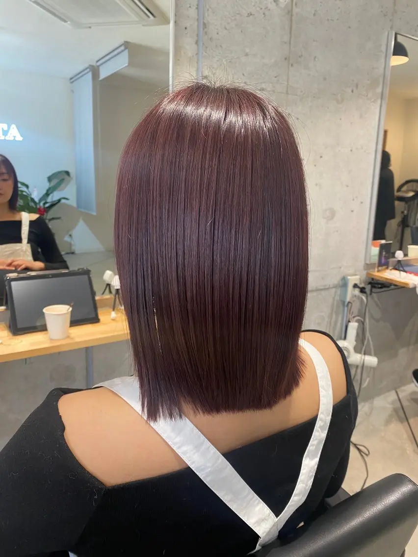 ミディアム ヘアカラー トリートメント 波濤 優季のヘアスタイル