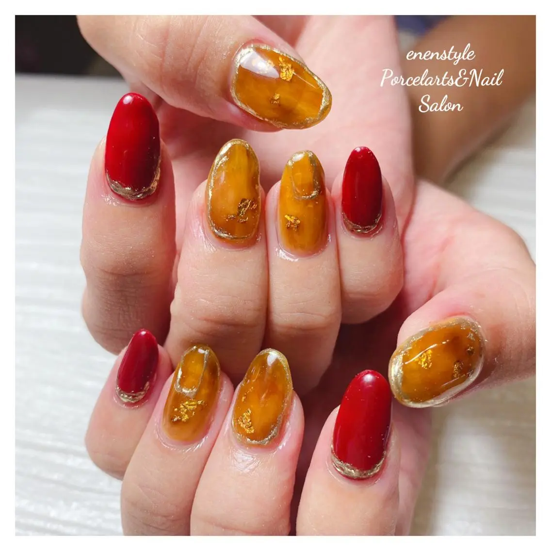 ミディアム ネイル 🐾enen style 🐾のネイルデザイン