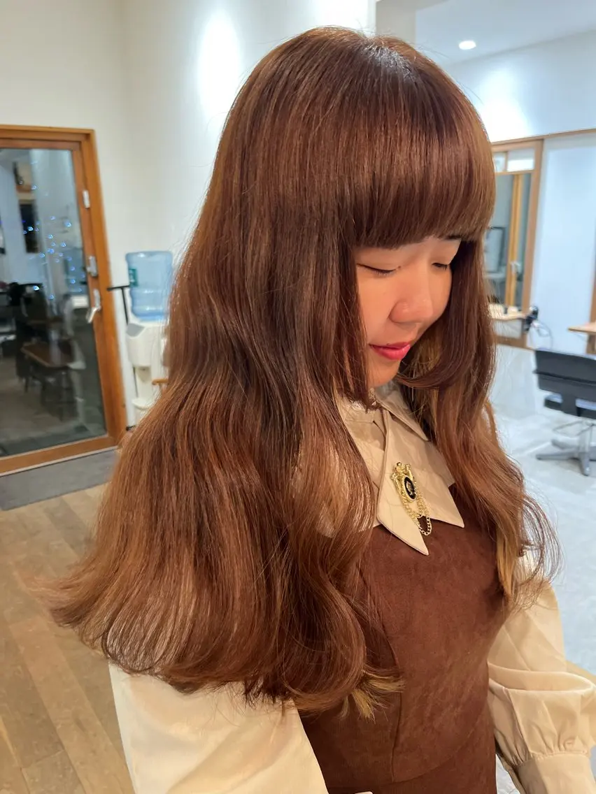 ロング カラー ブリーチ トリートメント カット ヘアカラー トリートメント 無料カットモデル‪✨ ✂️Nanami🌷のヘアスタイル