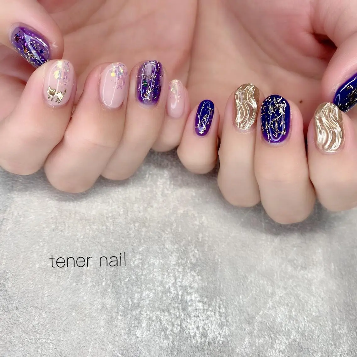 ネイル ハロウィン パープル テネルネイル tener nailのネイルデザイン