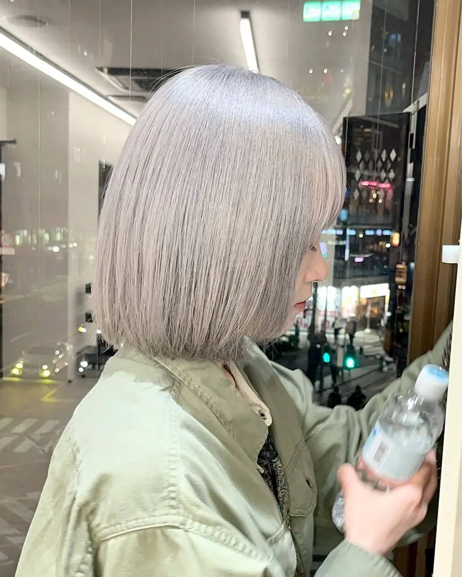 ミディアム カラー ベージュカラー ブリーチ ブロンド ケアブリーチ デザインカラー 似合わせ/美髪カラー /カンナのヘアスタイル
