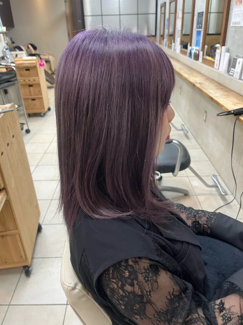 セミロング カラー ブリーチ エドルカラー ヘアカラー たなか なおのヘアスタイル