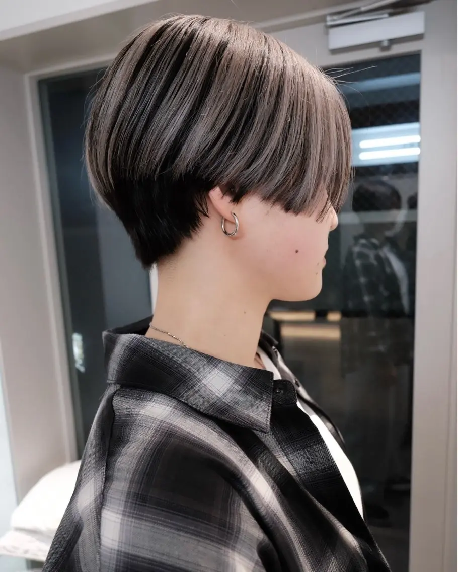 ショート カラー ショートボブ 丸みショート ボブ 似合わせカット ショートヘア カット ヘアカラー トリートメント ショート/ボブ/縮毛 原宿🪷Akinaのヘアスタイル