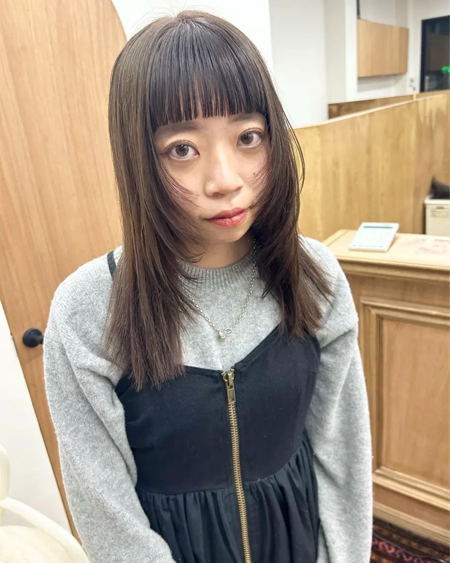 ミディアム カラー パーマ ヘアアレンジ デザインカラー/ボブ ブリーチカラー/ユリのヘアスタイル