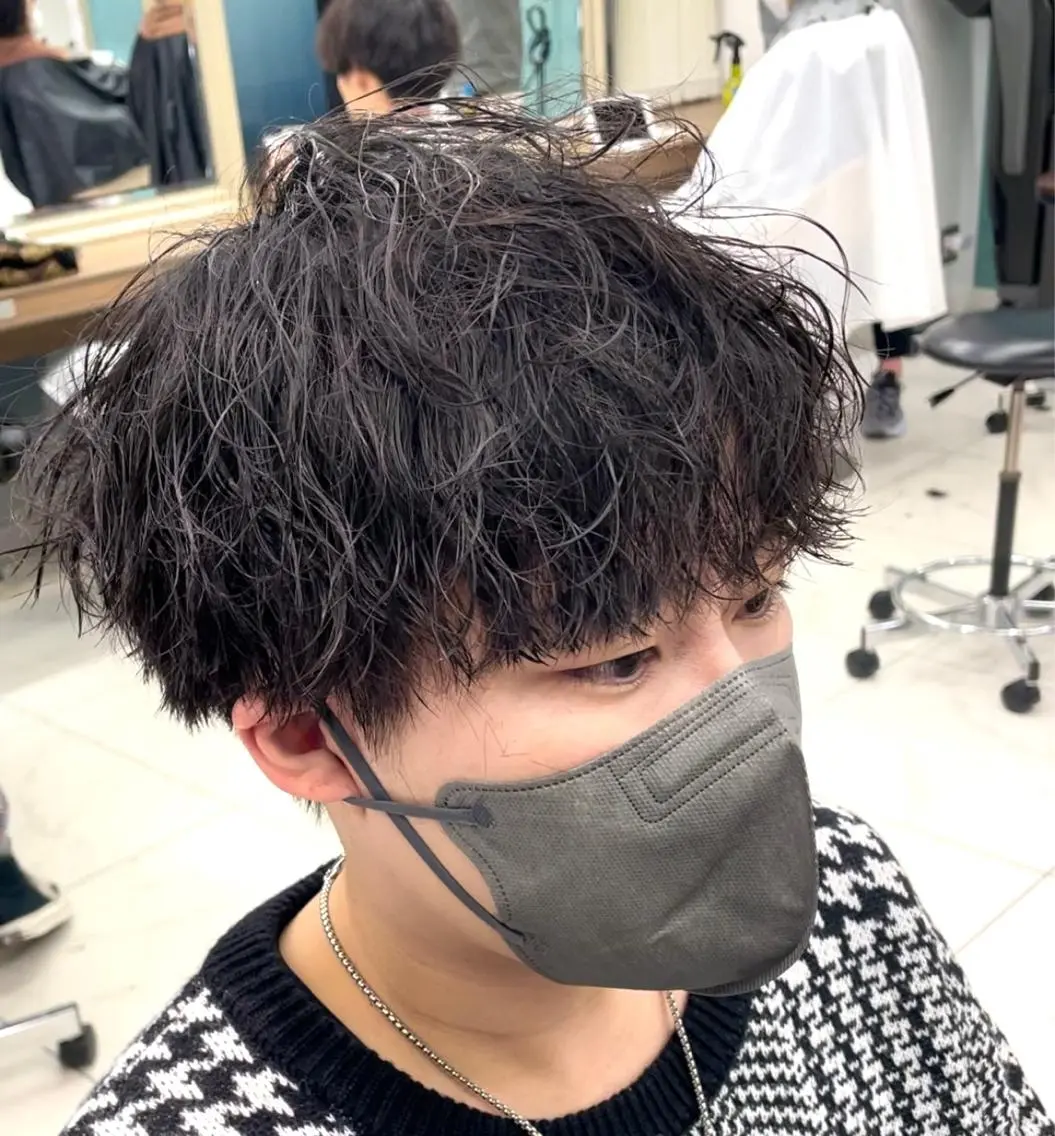 ショート パーマ メンズ カット パーマ トリートメント 【メンズ特化】 池田大成✂︎のヘアスタイル