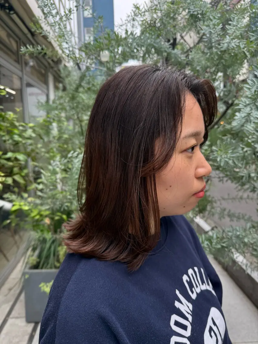 ミディアム ボブ くびれヘア 明津 桜空のヘアスタイル