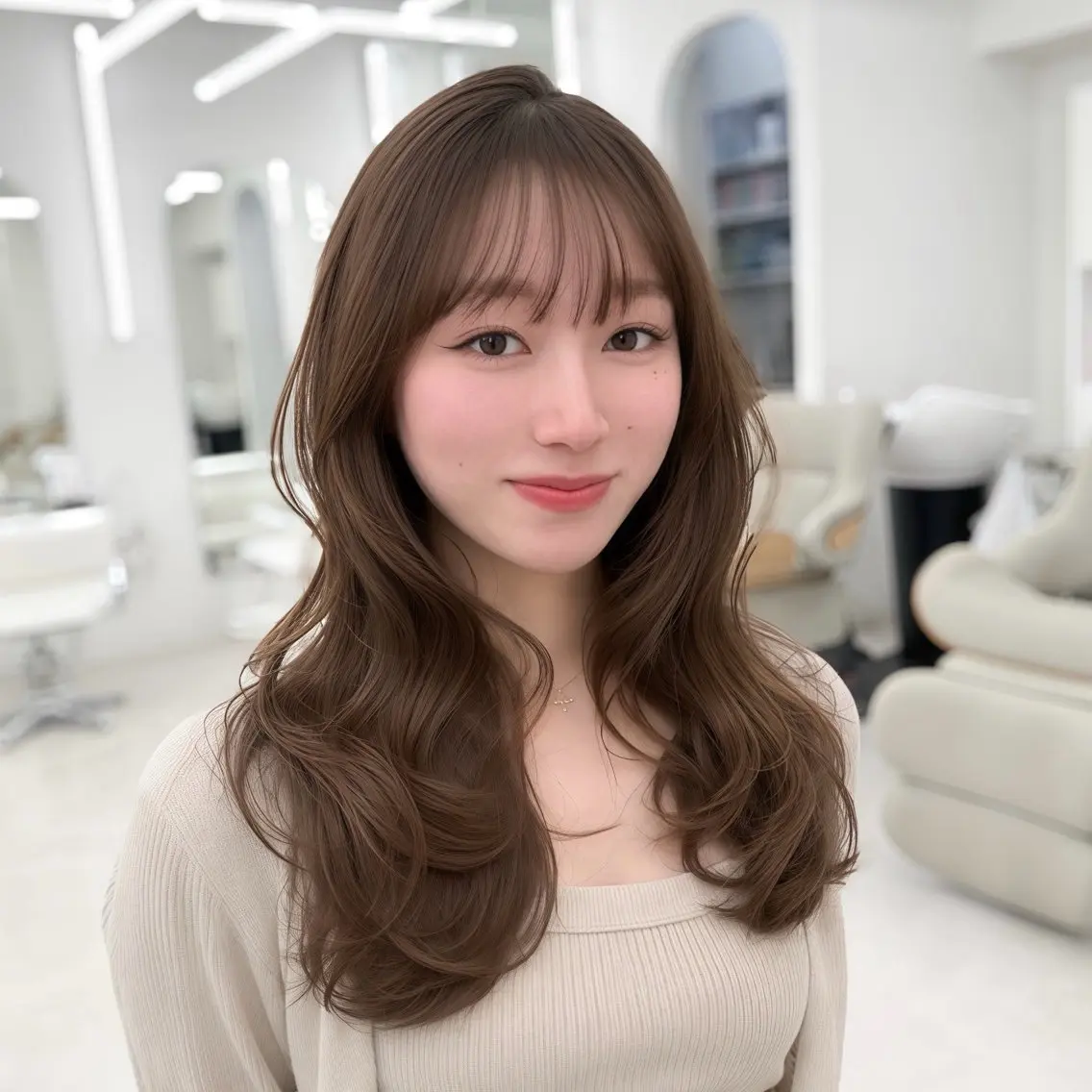 ロング カラー 透明感カラー 韓国風ヘア レイヤーカット 似合わせカット カット ヘアカラー トリートメント 韓国レイヤー× 顔まわり🕊️テルのヘアスタイル