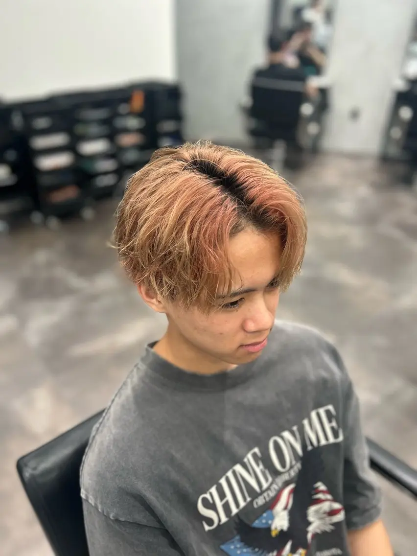 ミディアム カラー パーマ カット ヘアカラー パーマ 🐠メンズ特化🐠 井上風冴のヘアスタイル
