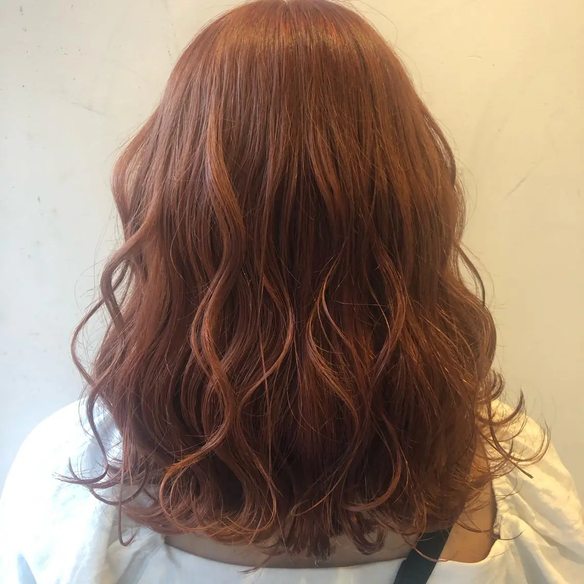 ミディアム カラー オレンジ 💚 nao💚のヘアスタイル