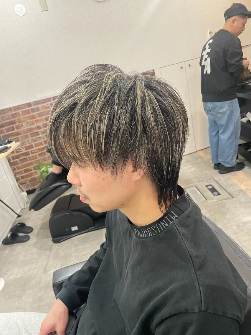ショート カラー メンズ メンズハイライト メンズメッシュ ハイライトカラー メッシュ ハイライト 💈メンズパーマ &メッシュ南谷💈のヘアスタイル