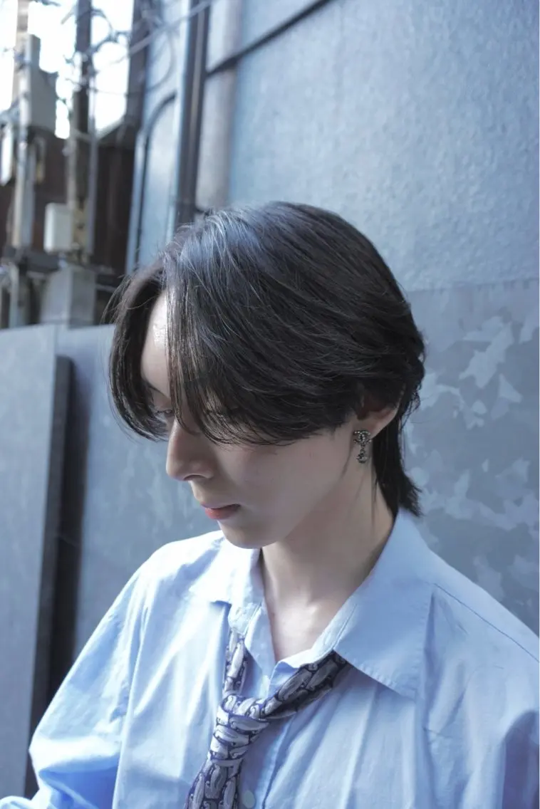 パーマ メンズ 梅田/センターパート 山下学偉のヘアスタイル