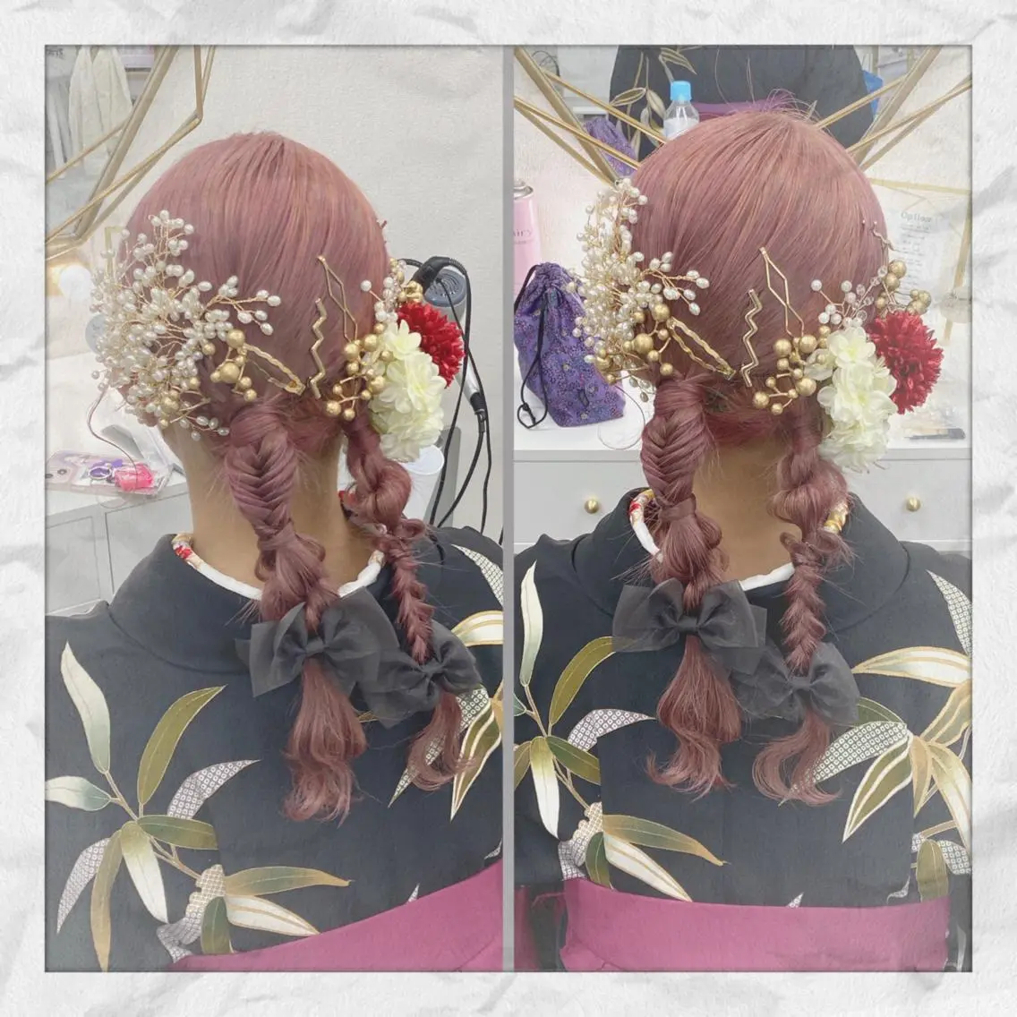 セミロング ヘアアレンジ ヘアセット ヘアセット/着付け 𓇼 まつもと𓇼のその他イメージ
