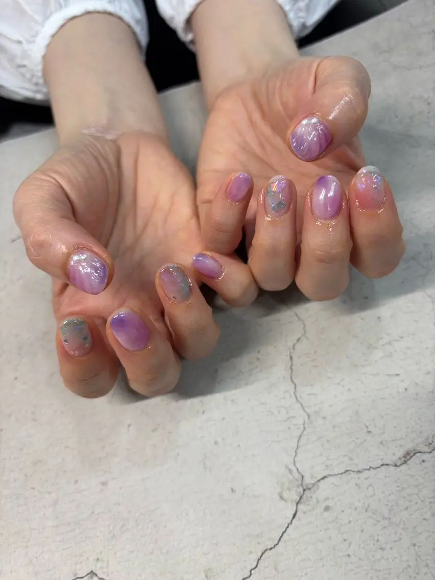 ネイル オーロラネイル 夏ネイル kawaguchi yukiのネイルデザイン