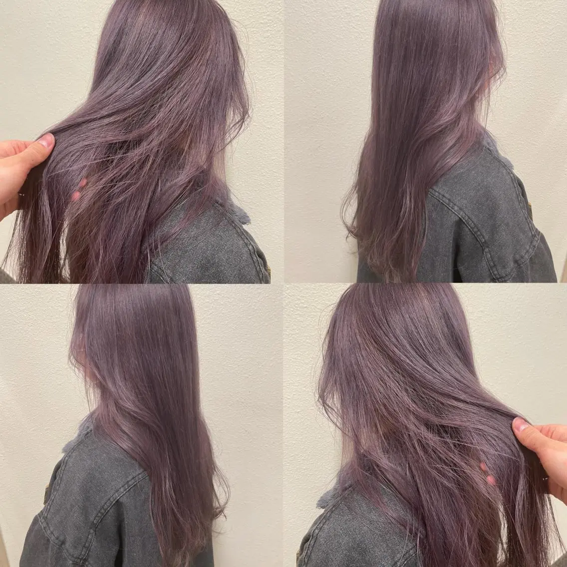 ロング カラー ヘアアレンジ ブリーチ 透明感カラー グレージュ ラベンダーカラー ラベンダーグレージュ 新宿/顔周りカット/ レイヤー/がっきーのヘアスタイル