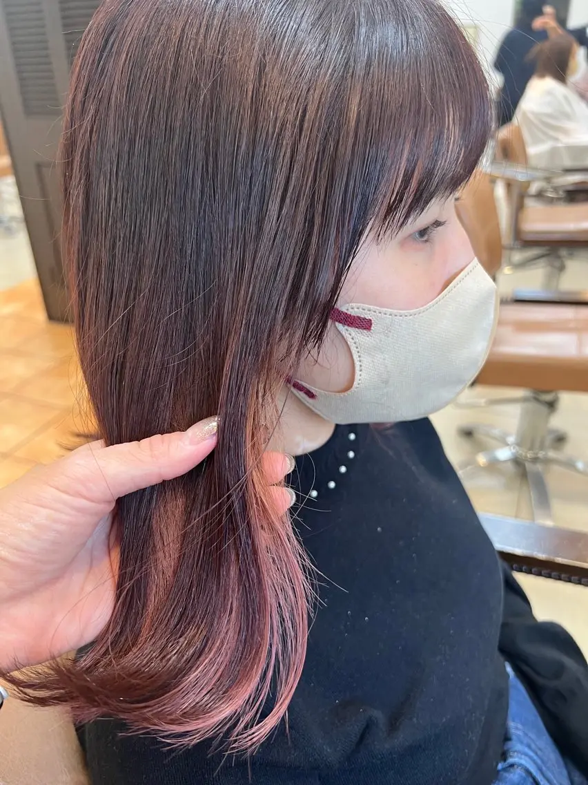 ミディアム カラー ピンクカラー 頭皮×髪質改善 透明感カラー💎中村のヘアスタイル