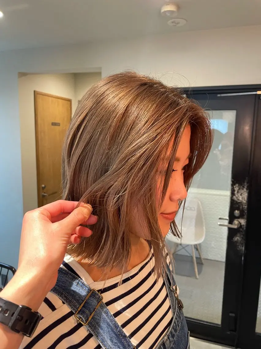 ミディアム カット ヘアカラー トリートメント ボブ/艶カラー 鎌倉/MIHO🌼のヘアスタイル