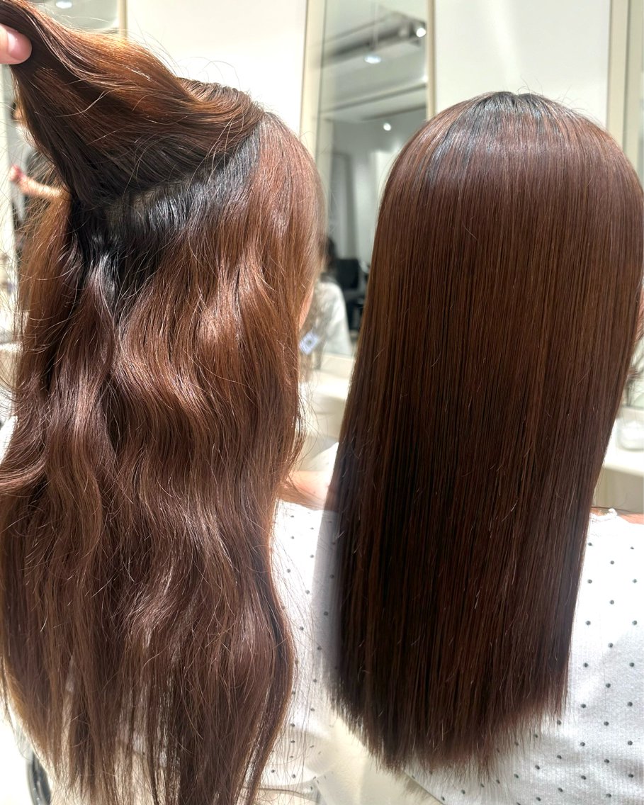 セミロング カラー 縮毛矯正 カット 縮毛矯正 トリートメント ヘッドスパ ヘアセット 朝ラク縮毛矯正 ブリーチ矯正/吉田のヘアスタイル