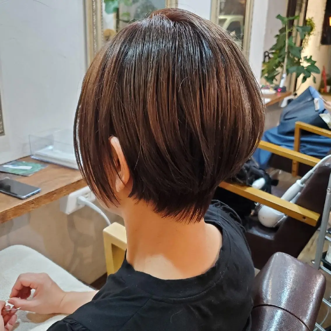 ショート カラー カット ヘアカラー トリートメント 韓国レイヤー柔らかい 地毛風縮毛矯正/マツのヘアスタイル