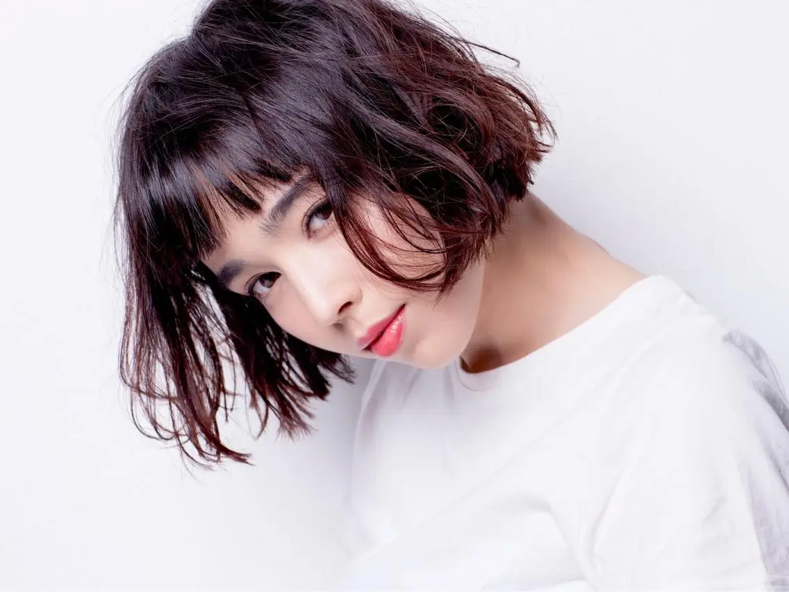 ミディアム カラー パーマ 副店長 藤本康志のヘアスタイル