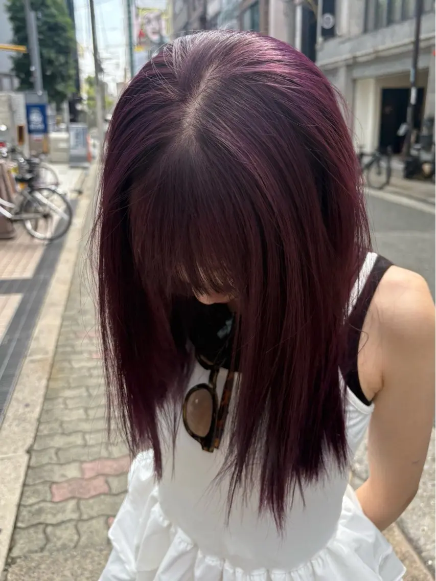セミロング カット ヘアカラー 褒められる ハイトーン⭐️カノンのヘアスタイル
