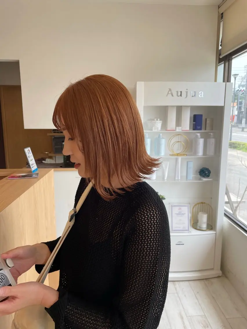 セミロング カット ヘアカラー トリートメント 能松 玲奈のヘアスタイル