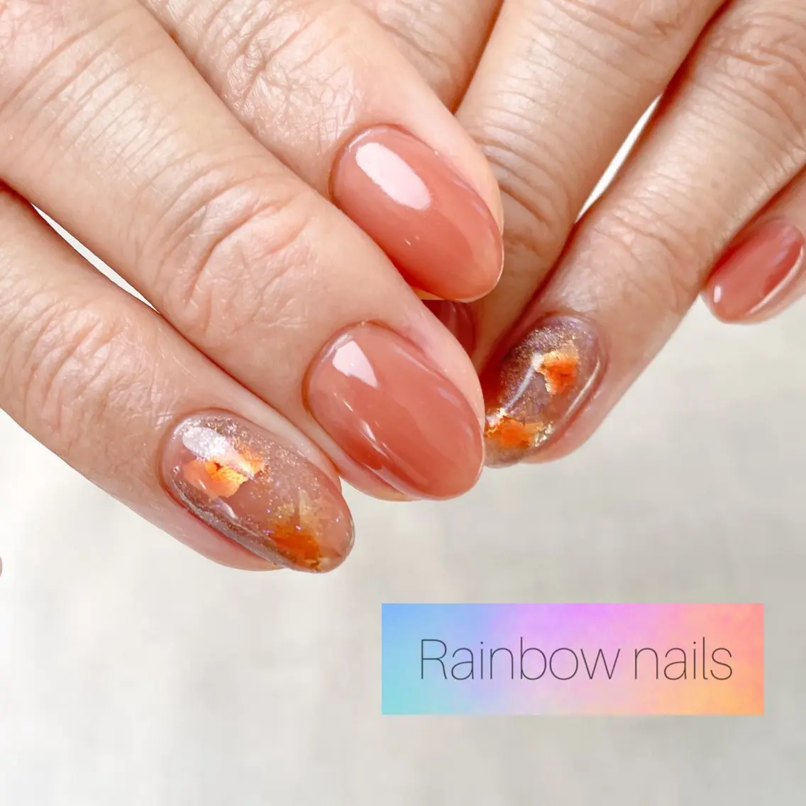 ネイル Rainbow nailsくろちゃんのネイルデザイン