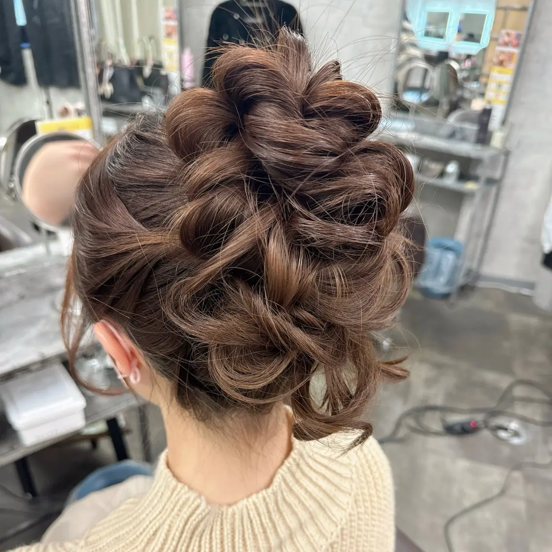 ヘアアレンジ お団子ヘア 松本ののか /錦/ヘアセットのヘアスタイル
