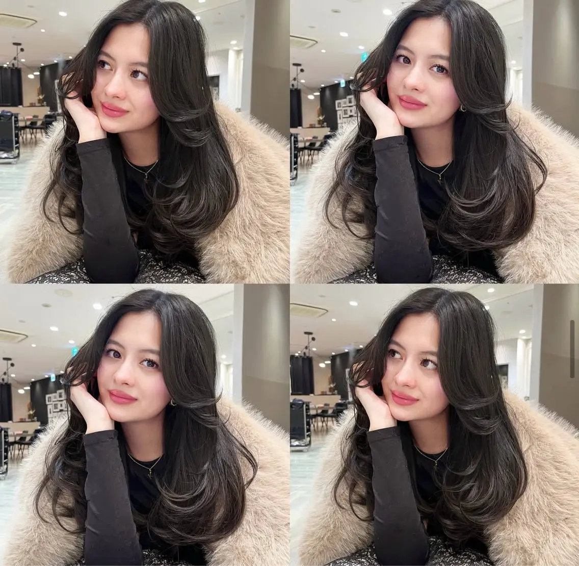 ロング カラー グレージュ レイヤーカット SANA. 💋のヘアスタイル
